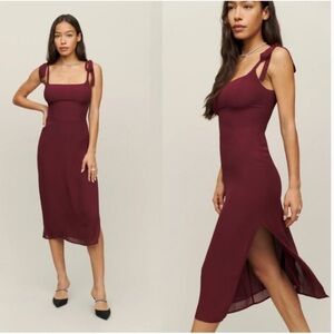NWT Reformation Besse Dress—Plum, Size 6
